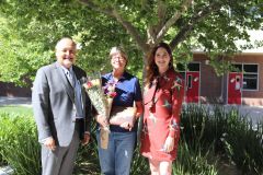 Katherine Voigt (center) with Placer County Superintendent of Schools Gayle Garbolino-Mojica and Roseville Joint Union High School District Superintendent Jess Borjon. Photo courtesy of The Placer County Office of Education