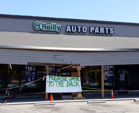 Vehicle Nearly Takes Out O’Reilly Auto Parts