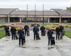 Canine team officers represent six of the CHP’s eight geographic regions, including:  Valley, Golden Gate, Southern, Border, Coastal, and Inland Division. Photo courtesy of CHP
